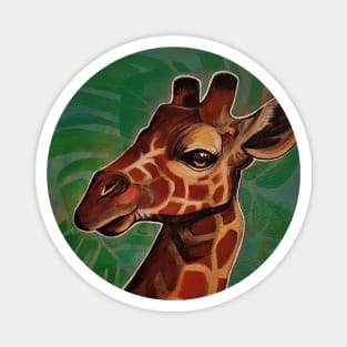 Giraffe in the Jungle Portrait Magnet